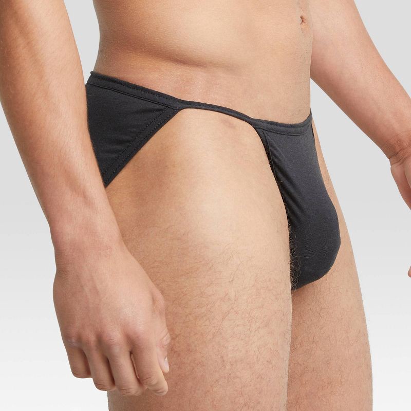slide 4 of 6, Hanes Premium Men's String Bikini Underwear 6pk - Black/Blue/Red M, 6 ct