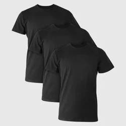 Hanes Premium Black Label Men's 3pk Crew Neck Undershirt - Black XL: Tagless,