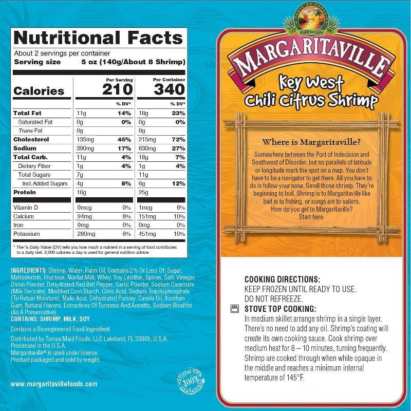 slide 4 of 5, Margaritaville Key West Chili Citrus Shrimp - Frozen - 8oz, 8 oz