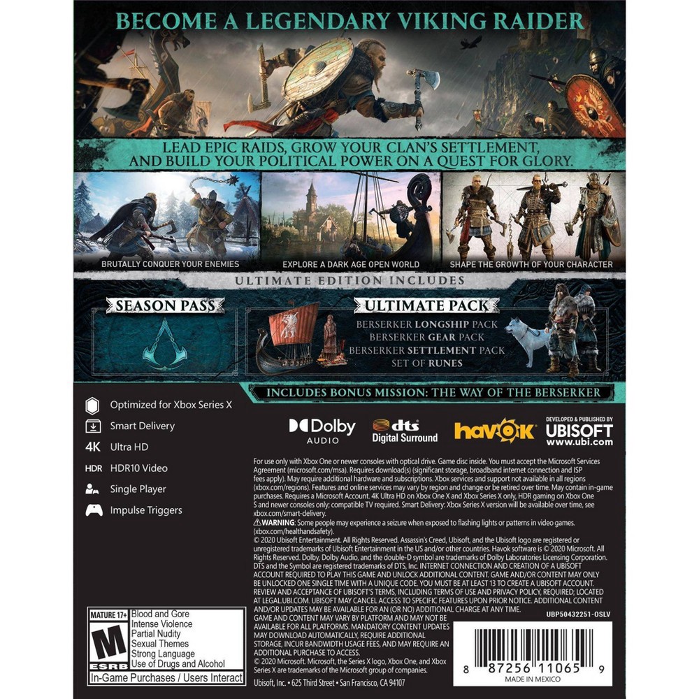 slide 4 of 6, Microsoft Assassin's Creed: Valhalla - Xbox One/Series X, 1 ct