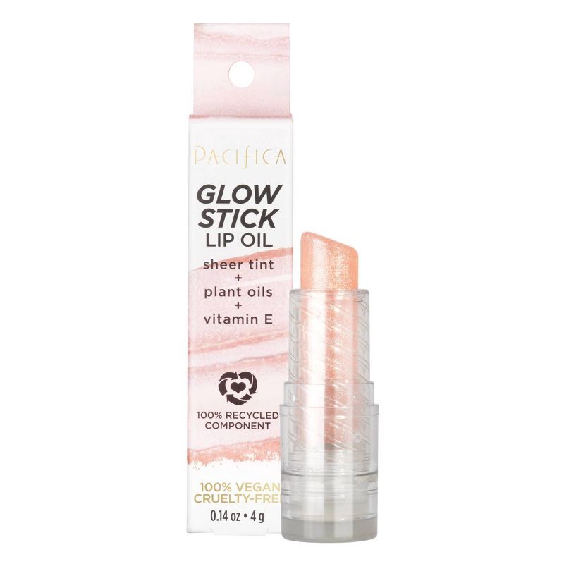 slide 1 of 6, Pacifica Glow Stick Lip Oil - Pink Sheer - 0.14oz, 0.14 oz