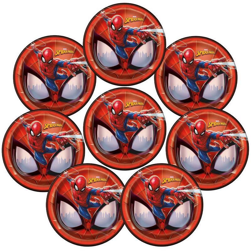 slide 2 of 3, Spider-Man 9" 8ct Paper Party Dinner Plates, 8 ct