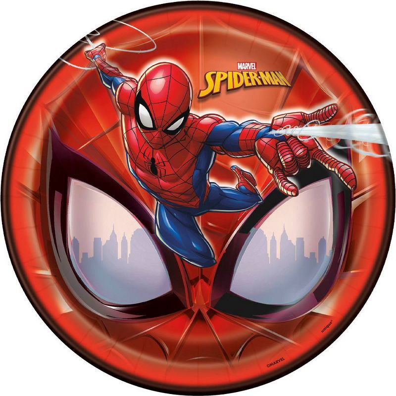 slide 1 of 3, Spider-Man 9" 8ct Paper Party Dinner Plates, 8 ct