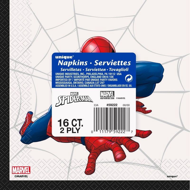 slide 3 of 3, Spider-Man 16ct Paper Party Lunch Napkins, 16 ct