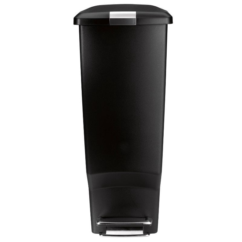 slide 3 of 3, simplehuman 40L Slim Kitchen Step Trash Can Black Plastic with Soft-Close Locking Lid: Indoor Garbage Can, 10 Gallon Capacity, 1 ct