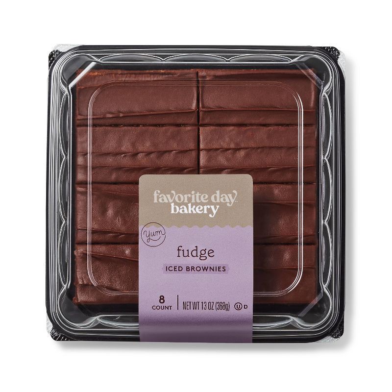 slide 1 of 3, Fudge Iced Brownies - 13oz/8ct - Favorite Day™, 8 ct; 13 oz