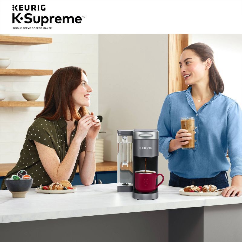 slide 13 of 13, Keurig K-Supreme Single-Serve K-Cup Pod Coffee Maker Gray: Automatic Shut-Off, Brews Iced Coffee, 66 oz Capacity, 66 oz