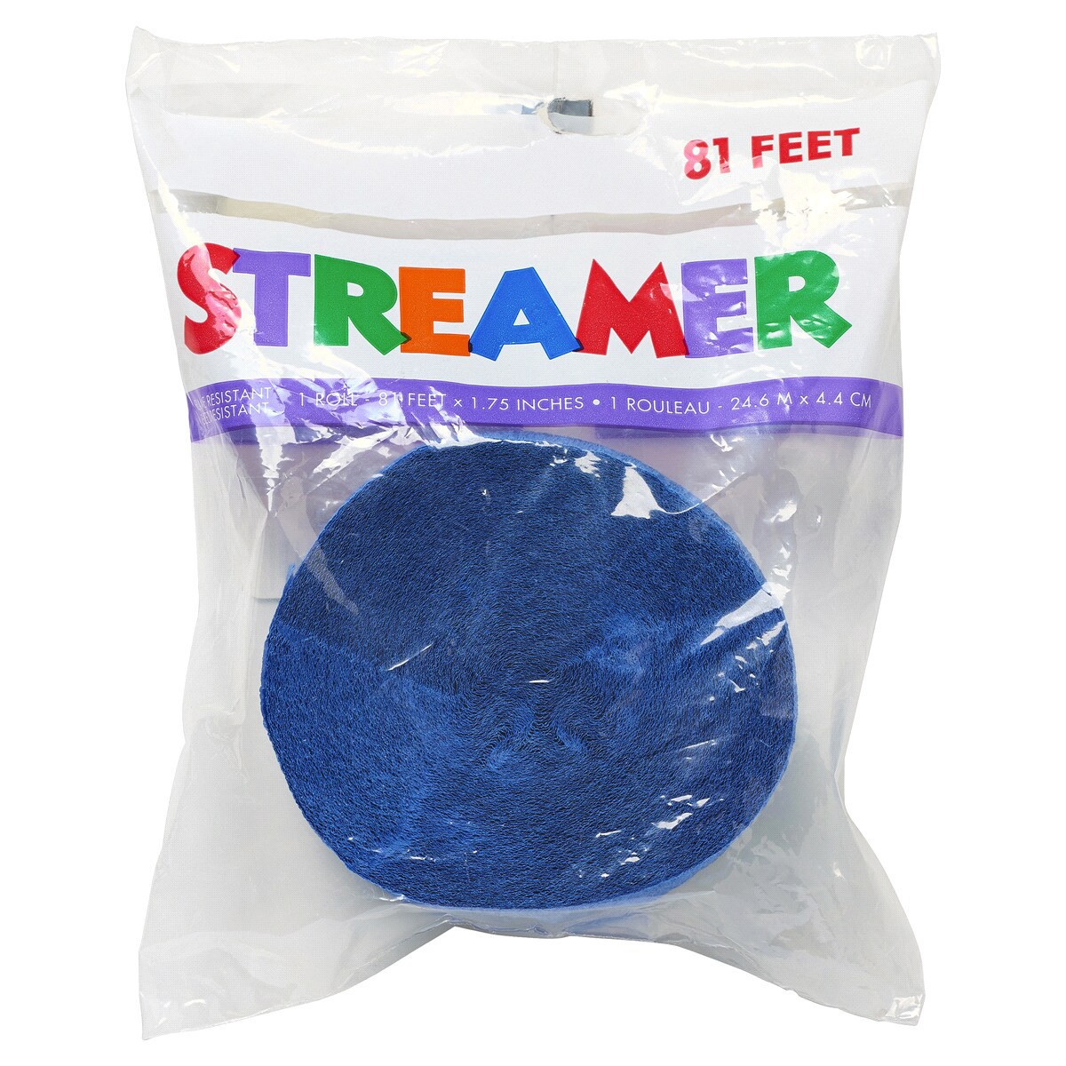 slide 4 of 5, Royal Blue Party Streamers, 1 ct