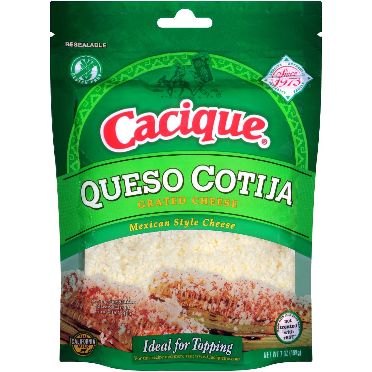 slide 1 of 7, Cacique Mexican Style Queso Cotija Grated Cheese 7 oz, 7 oz