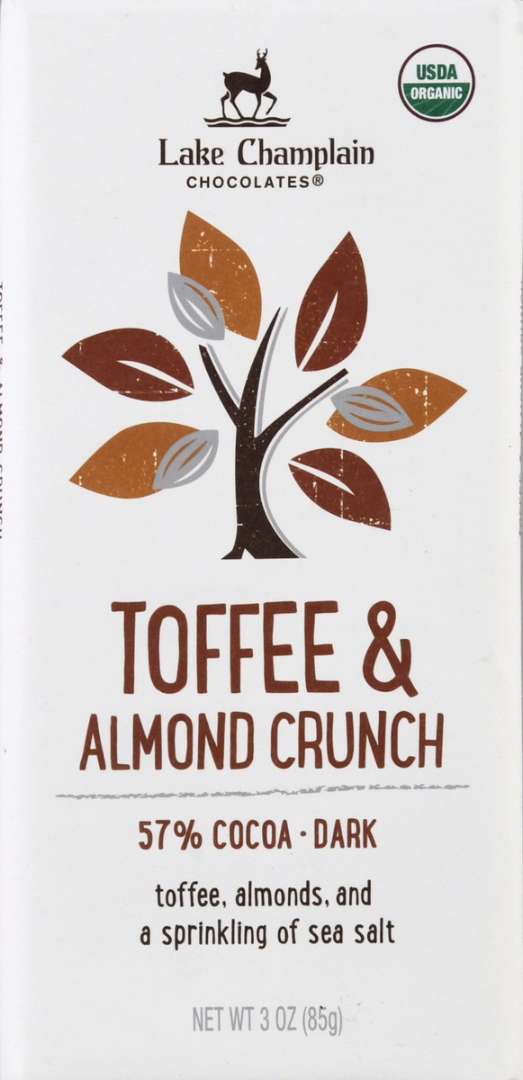 slide 6 of 9, Lake Champlain Chocolates 57% Cocoa Toffee & Almond Crunch Dark Chocolates 3 oz, 3 oz