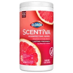 Clorox Scentiva Wipes, Bleach Free Cleaning Wipes, Grapefruit & Orange Blossom