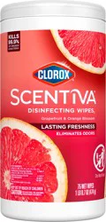 Clorox Scentiva Wipes, Bleach Free Cleaning Wipes, Grapefruit & Orange Blossom