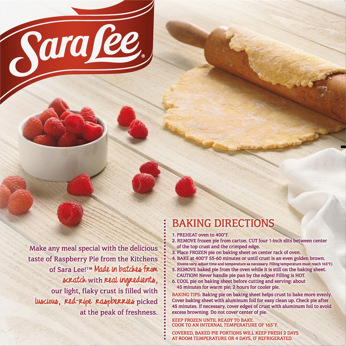 slide 13 of 14, Sara Lee Traditional Fruit Pie 9" Unbaked Raspberry 34oz, 34 oz