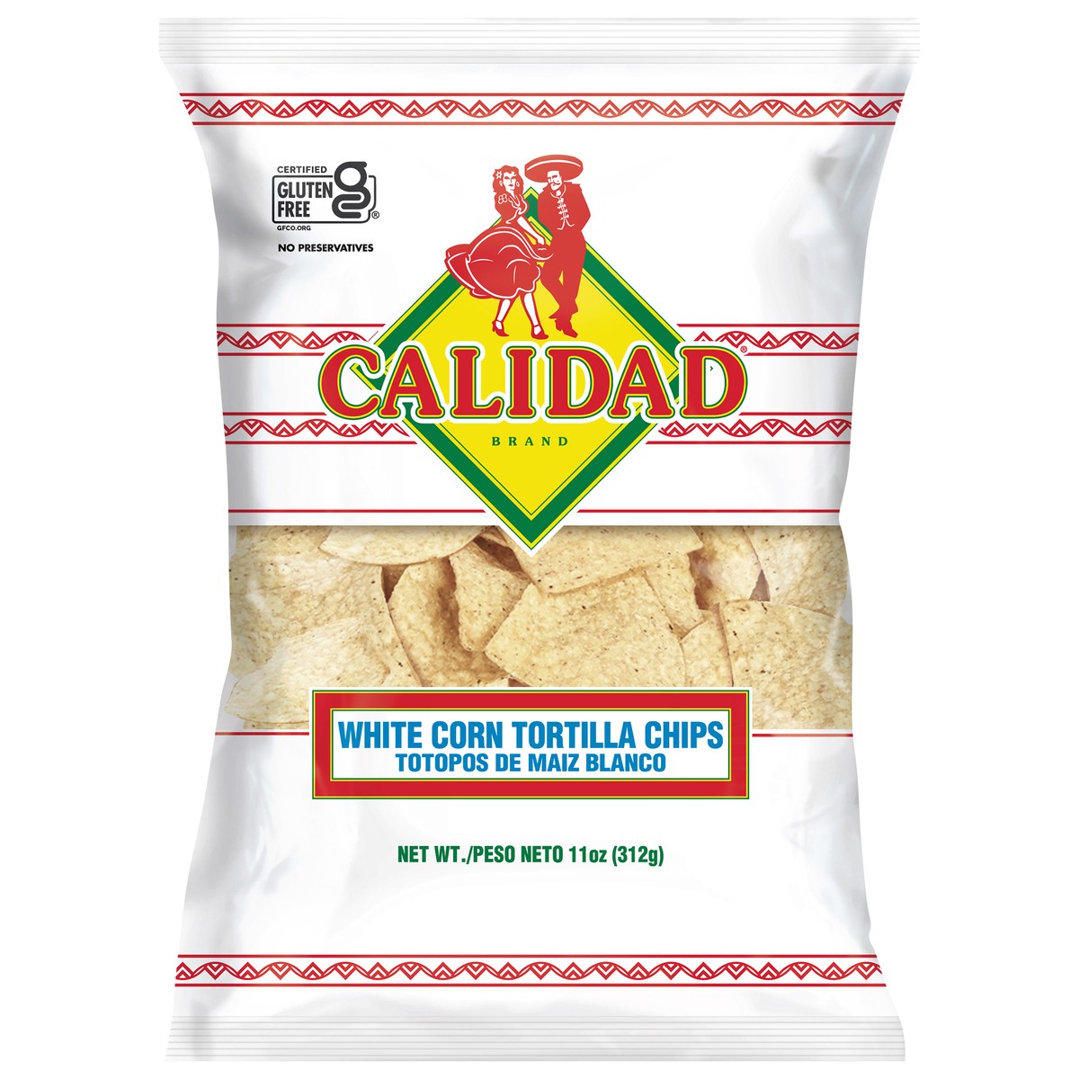 slide 1 of 3, Calidad White Tortilla Chip, 11 oz