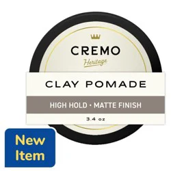 Cremo Hairstyling Clay Pomade High Hold + Matte Finish