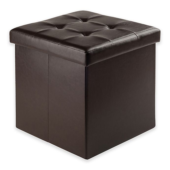 slide 1 of 5, Winsome Trading Ashford Faux Leather Medium Storage Ottoman - Espresso, 1 ct