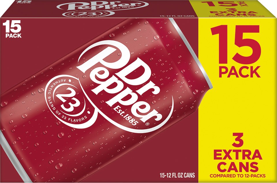 slide 1 of 2, Dr Pepper Soda- 15 ct, 15 ct; 12 oz