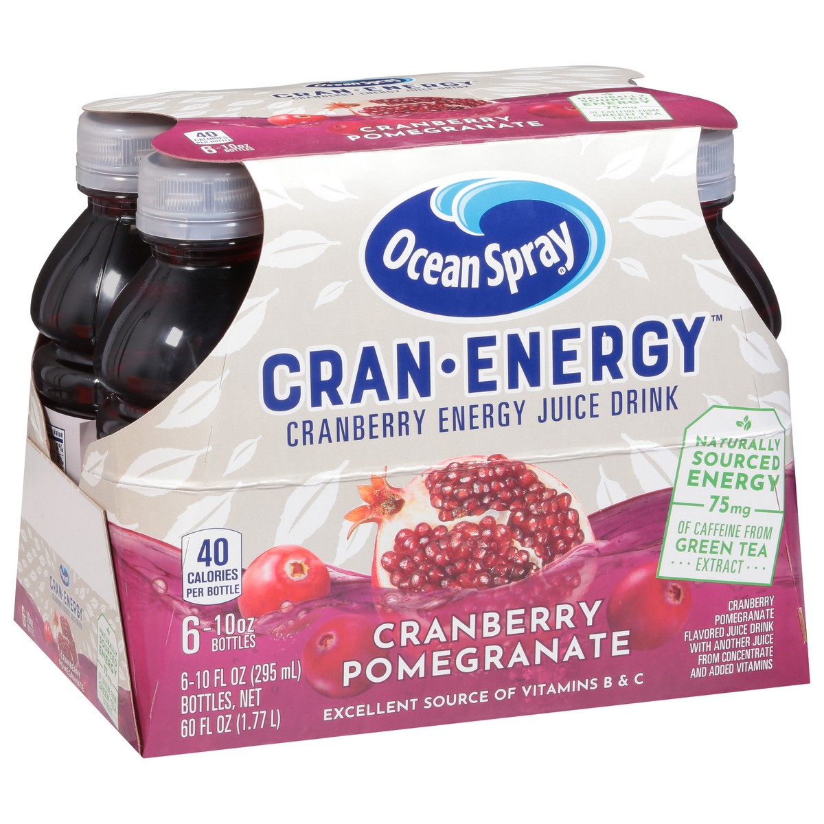 slide 2 of 13, Ocean Spray Cran-Energy Cranberry Energy Juice Drink 6 - 10 fl oz Bottles, 6 ct; 10 fl oz