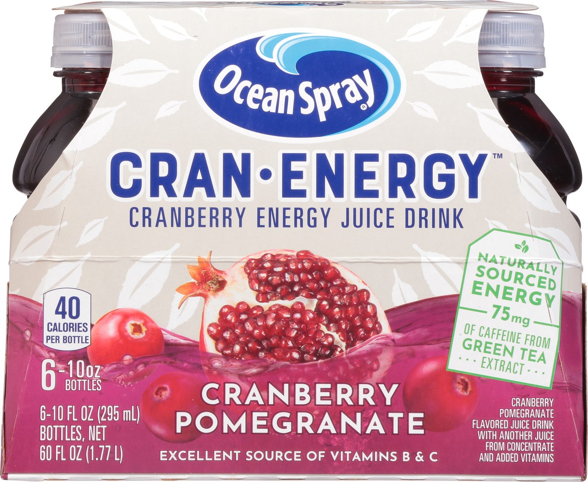 slide 9 of 13, Ocean Spray Cran-Energy Cranberry Energy Juice Drink 6 - 10 fl oz Bottles, 6 ct; 10 fl oz