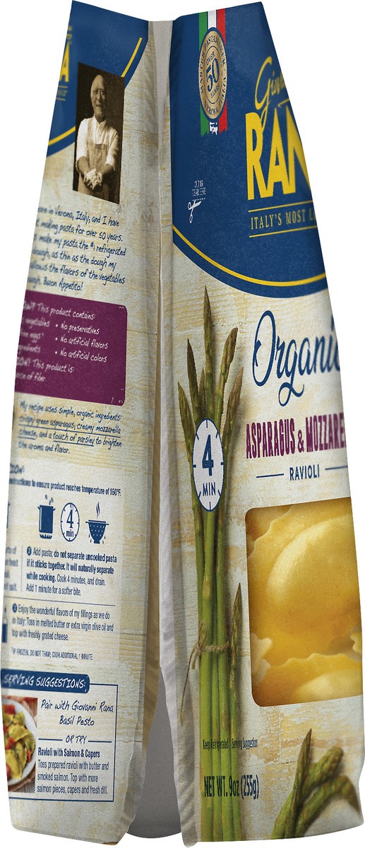 slide 2 of 9, Rana Organic Asparagus & Mozzarella Ravioli, 9 oz