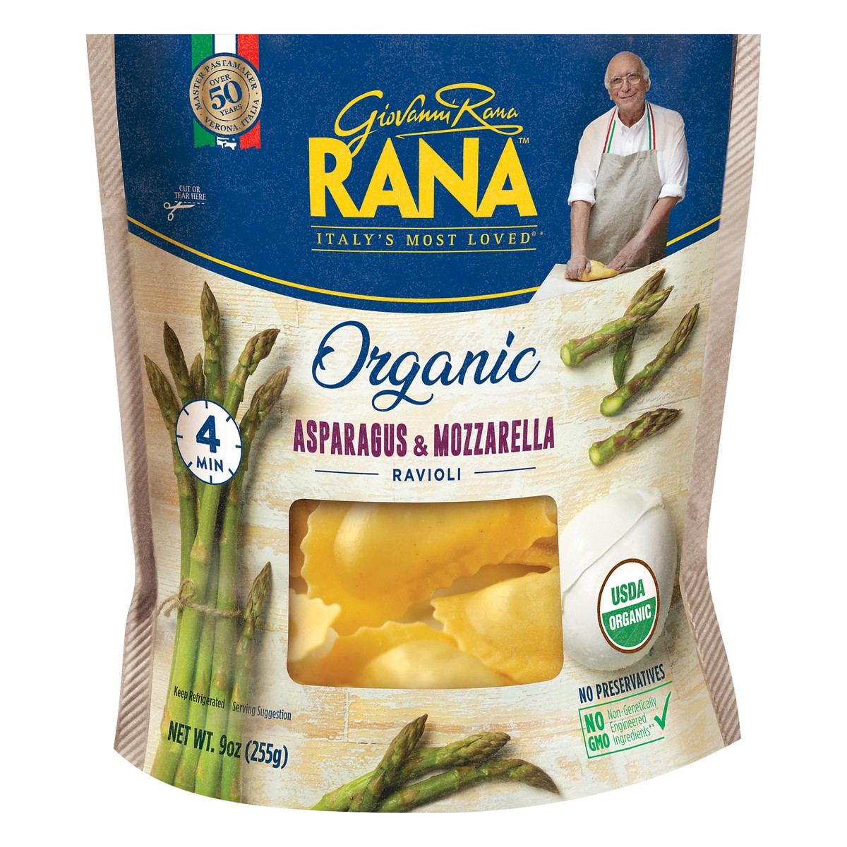 slide 8 of 9, Rana Organic Asparagus & Mozzarella Ravioli, 9 oz