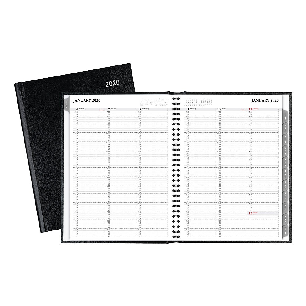 slide 1 of 1, Office Depot Weekly Planner, 11-5/8'' X 9-1/2'', Black, January To December 2020, Od711000, 1 ct