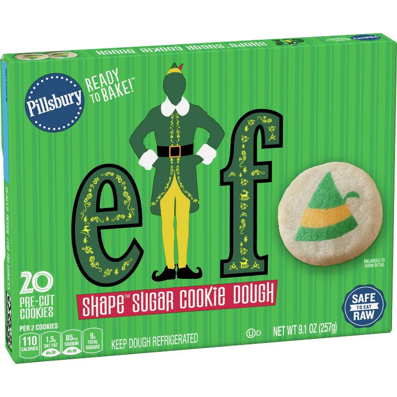 slide 3 of 7, Pillsbury Ready-to-Bake Elf Shape Sugar Cookie Dough - 9.1oz/20ct, 9.1 oz, 20 ct