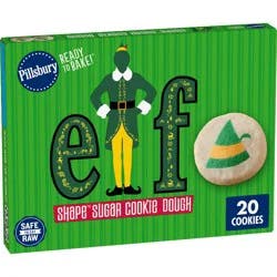 Pillsbury Ready-to-Bake Elf Shape Sugar Cookie Dough - 9.1oz/20ct