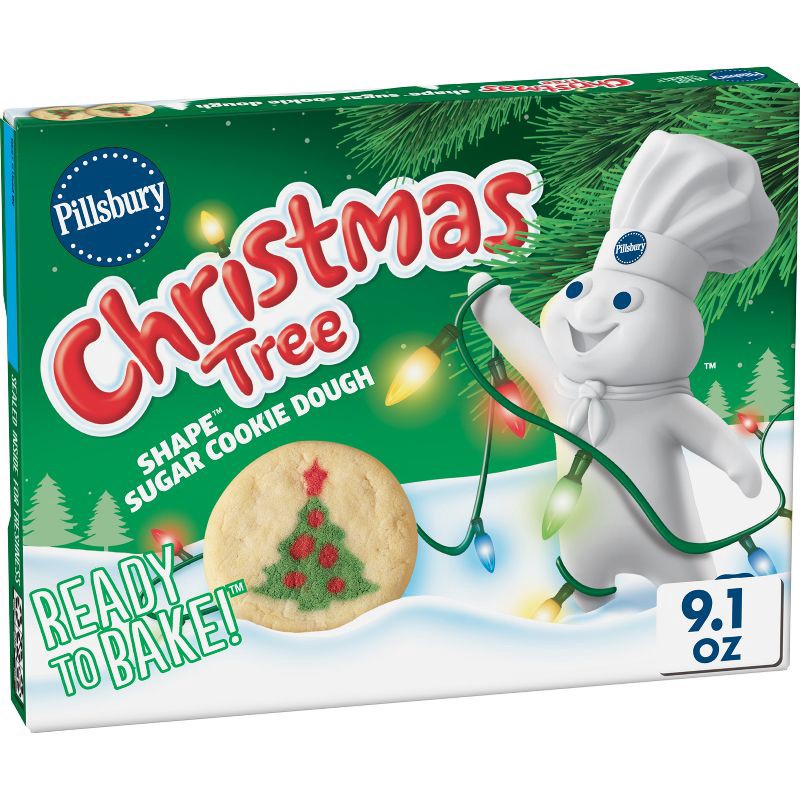 slide 1 of 11, Pillsbury Ready-to-Bake Christmas Tree Shape Sugar Cookie Dough - 9.1oz/20ct, 9.1 oz, 20 ct