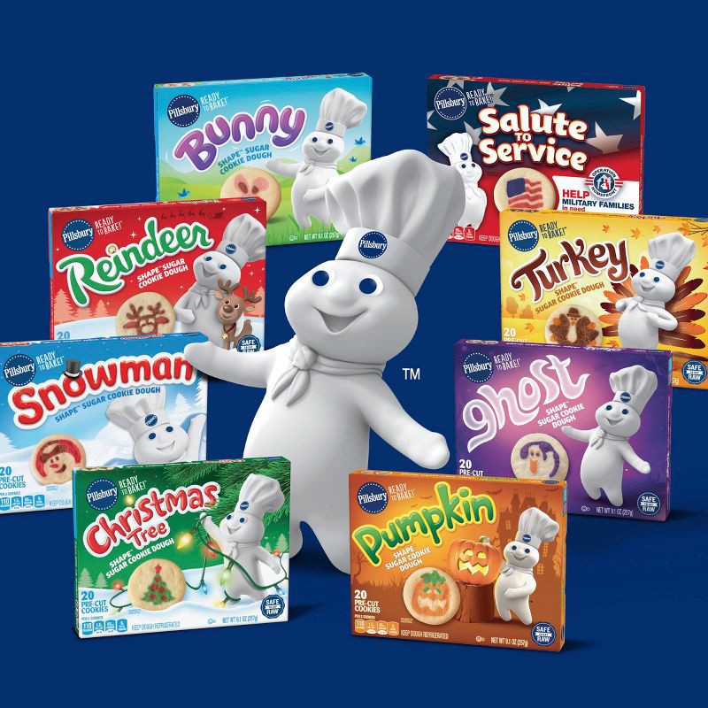 slide 8 of 11, Pillsbury Ready-to-Bake Christmas Tree Shape Sugar Cookie Dough - 9.1oz/20ct, 9.1 oz, 20 ct