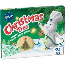 Pillsbury Ready-to-Bake Christmas Tree Shape Sugar Cookie Dough - 9.1oz/20ct