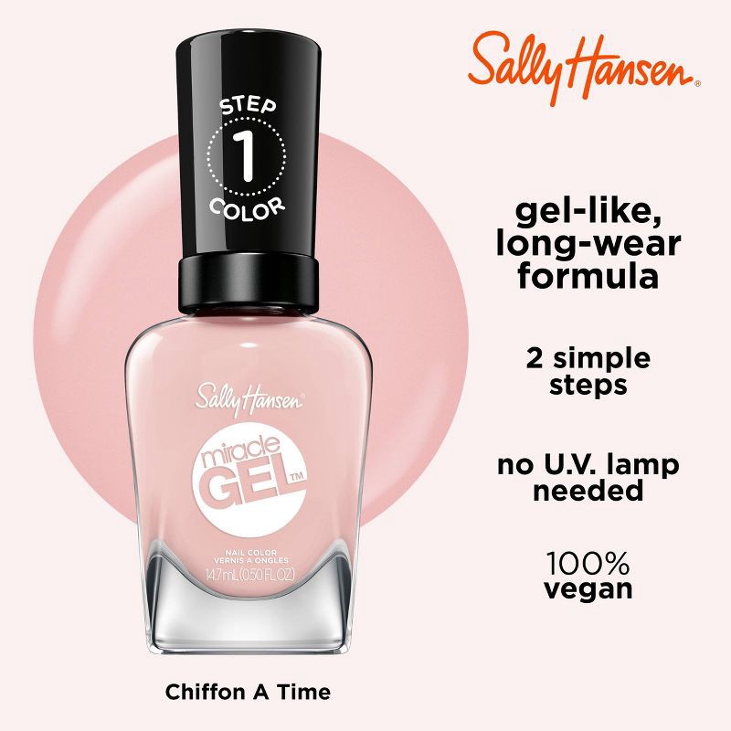 slide 4 of 9, Sally Hansen Miracle Gel Nail Color - 248 Once A Chiffon - 0.5 fl oz, 0.5 fl oz