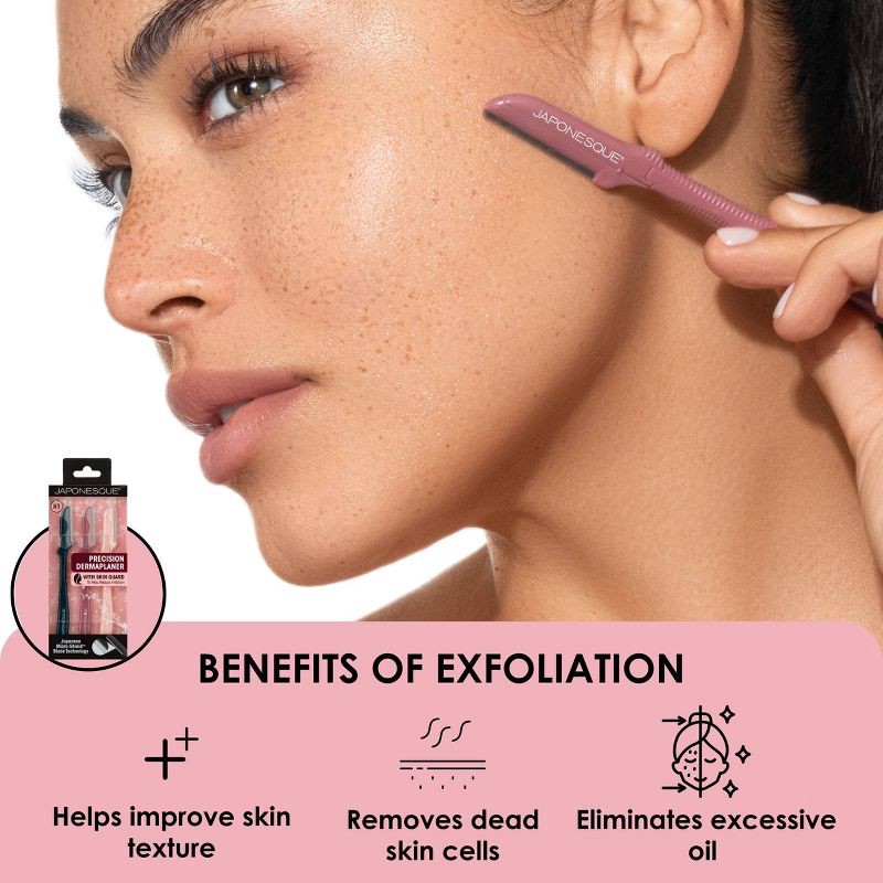 slide 4 of 11, JAPONESQUE Precision Dermaplaner Facial Brush Razors - 3ct, 3 ct