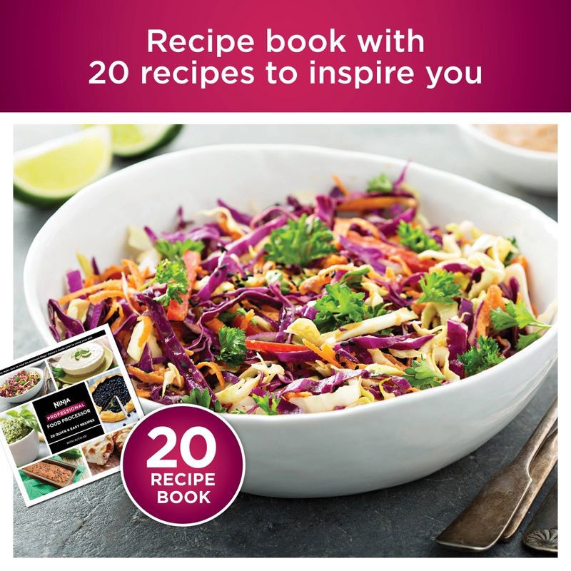 slide 8 of 12, Ninja Professional 850W 9-Cup Food Processor - BN601: Stainless Steel, 3 Speeds, Mix, Chop, Slice, Shred, Puree, Dishwasher Safe, 1 ct
