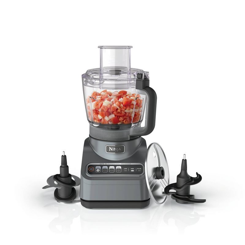 slide 1 of 12, Ninja Professional 850W 9-Cup Food Processor - BN601: Stainless Steel, 3 Speeds, Mix, Chop, Slice, Shred, Puree, Dishwasher Safe, 1 ct