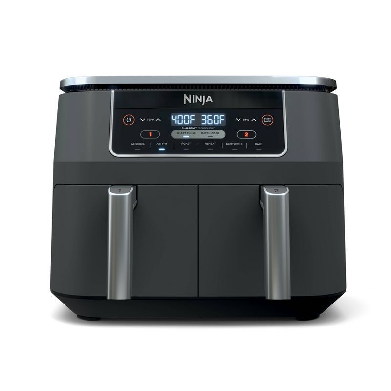 slide 2 of 11, Ninja Foodi 8qt Original Dualzone 2 Basket Air Fryer with 6 functions - DZ201: Stainless Steel, Digital Control, Dishwasher-Safe, 8 qt