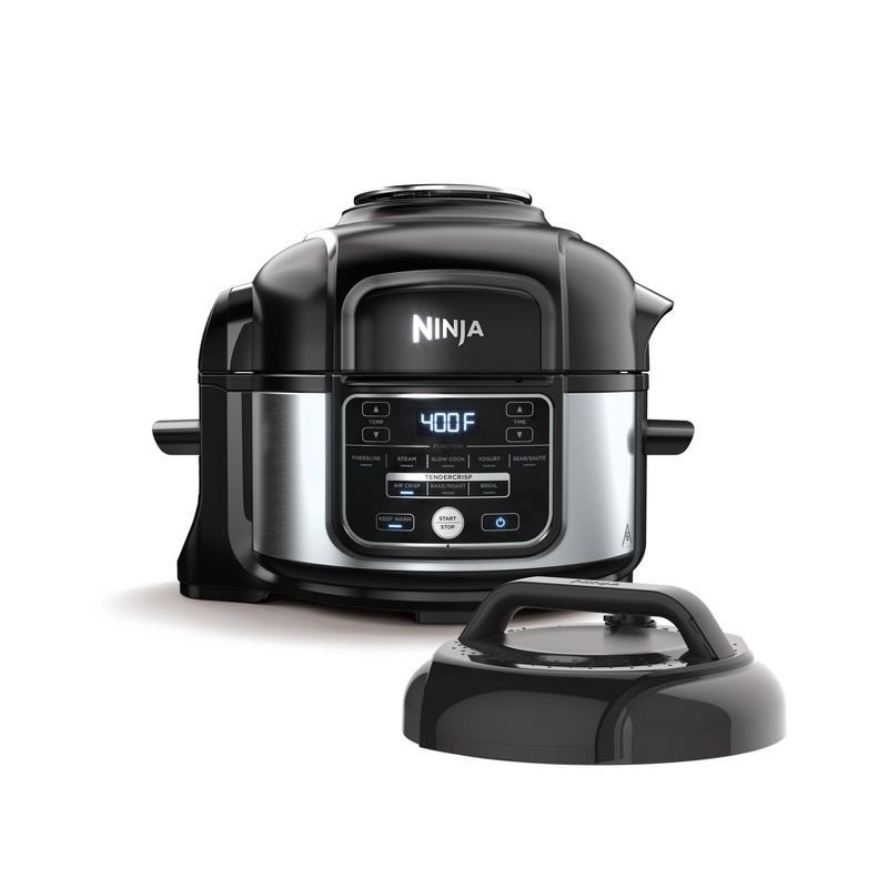 slide 1 of 10, Ninja Foodi Programmable 10-in-1 5qt Pressure Cooker and Air Fryer - FD101: Stainless Steel, Slow Cooker, Digital Timer, 5 qt