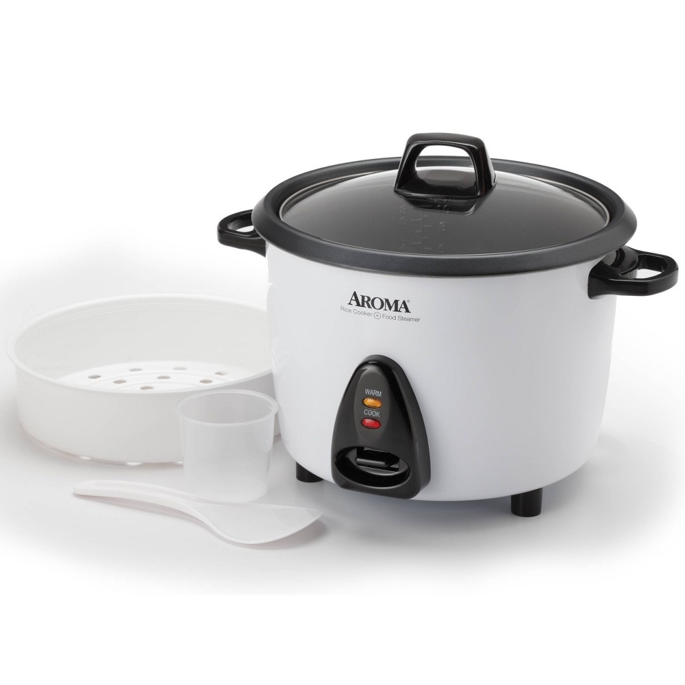 slide 4 of 5, Aroma 20-Cup Pot-Style Rice Cooker and Food Steamer - White, 1 ct