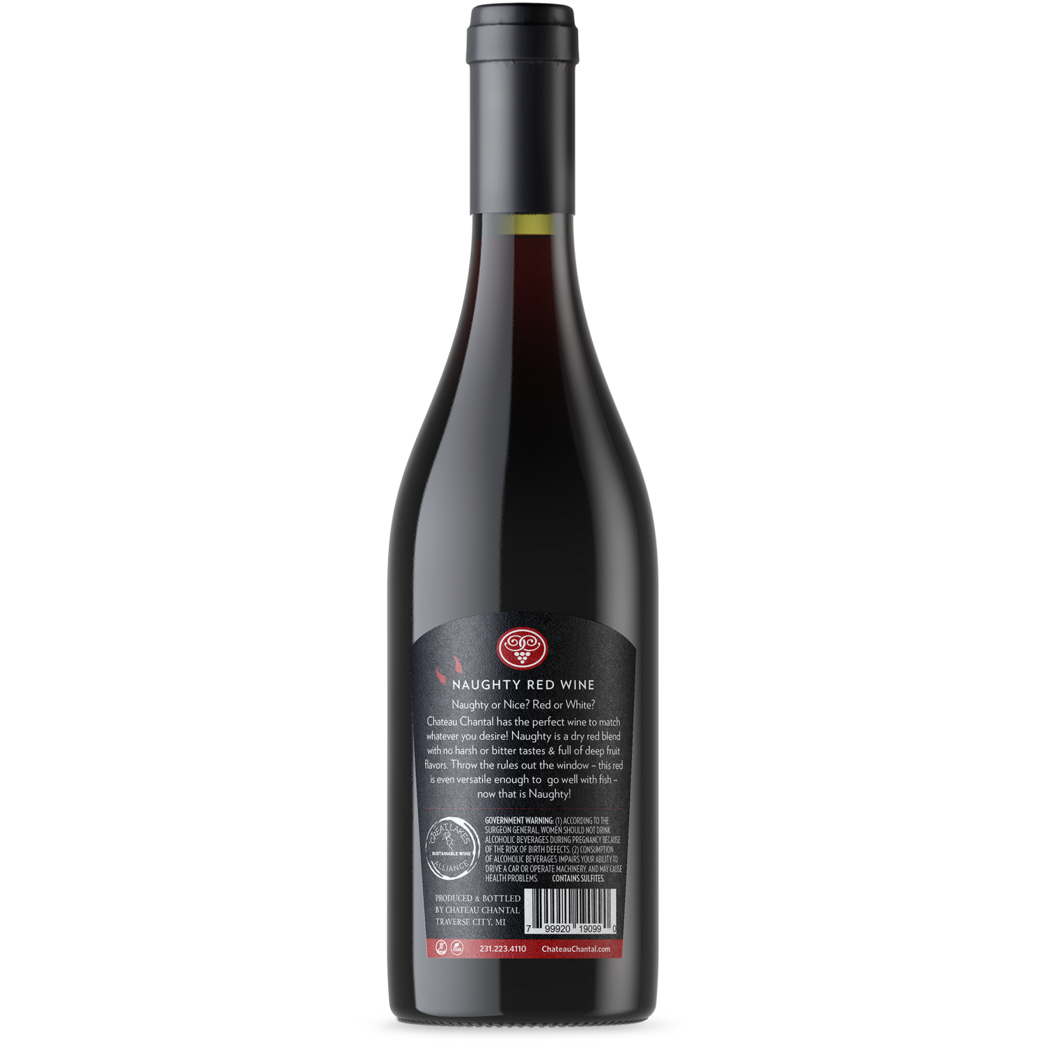 slide 2 of 2, Chateau Chantal Naughty Red Wine, 750 ml