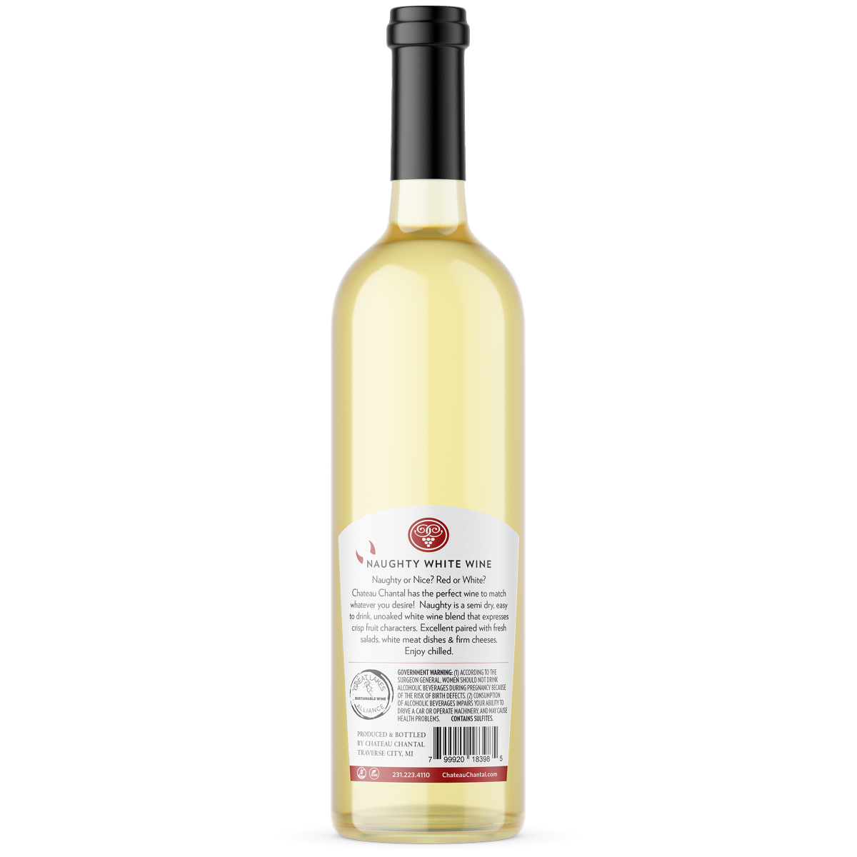 slide 2 of 2, Chateau Chantal Naughty White Wine, 750 ml