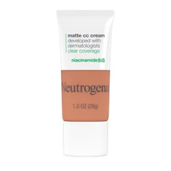 Neutrogena Clear Coverage Flawless Matte Color Correcting Cream, Full-Coverage - 7.5 Ginger: Oil Control, Hypoallergenic, Paraben-Free, Acne-Prone