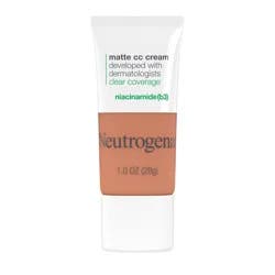 Neutrogena Clear Coverage Flawless Matte Color Correcting Cream, Full-Coverage - 7.5 Ginger: Oil Control, Hypoallergenic, Paraben-Free, Acne-Prone