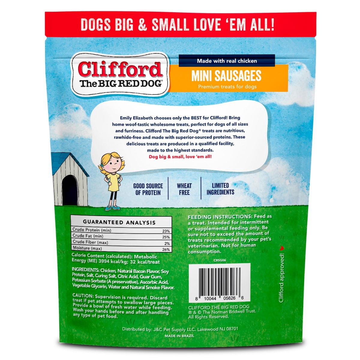 slide 4 of 5, Clifford the Big Red Dog Beef Sausages Treats for Dogs 6 oz, 6 oz