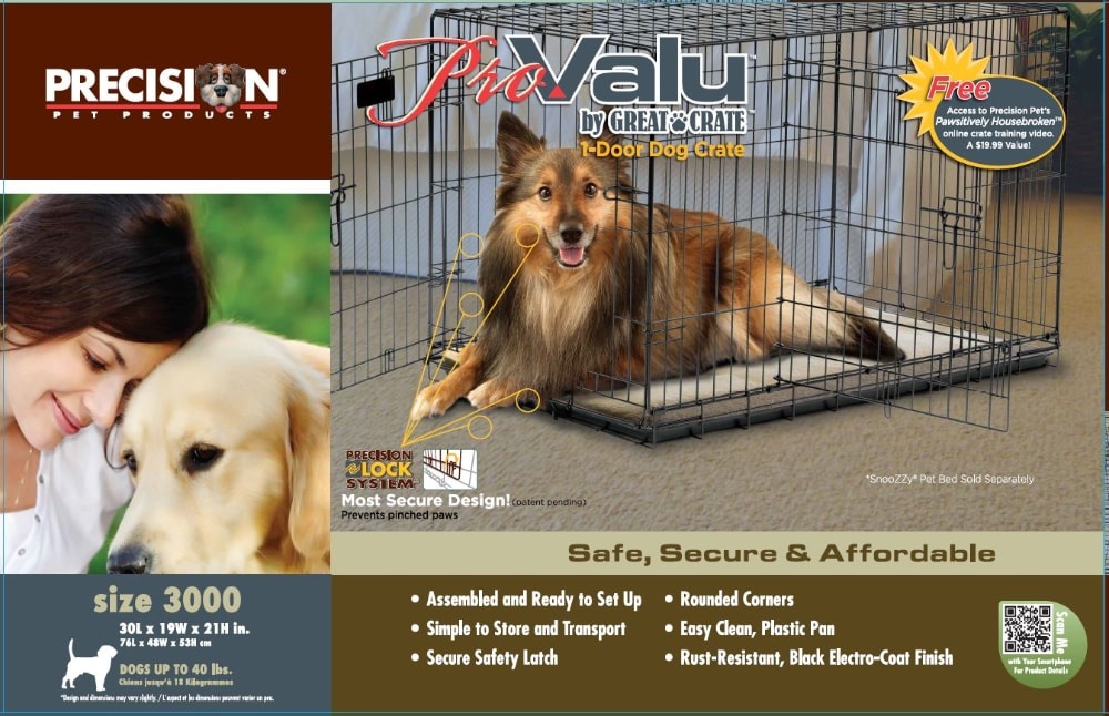 slide 1 of 1, Precision Pro Valu 1-Door Dog Crate, 30 in