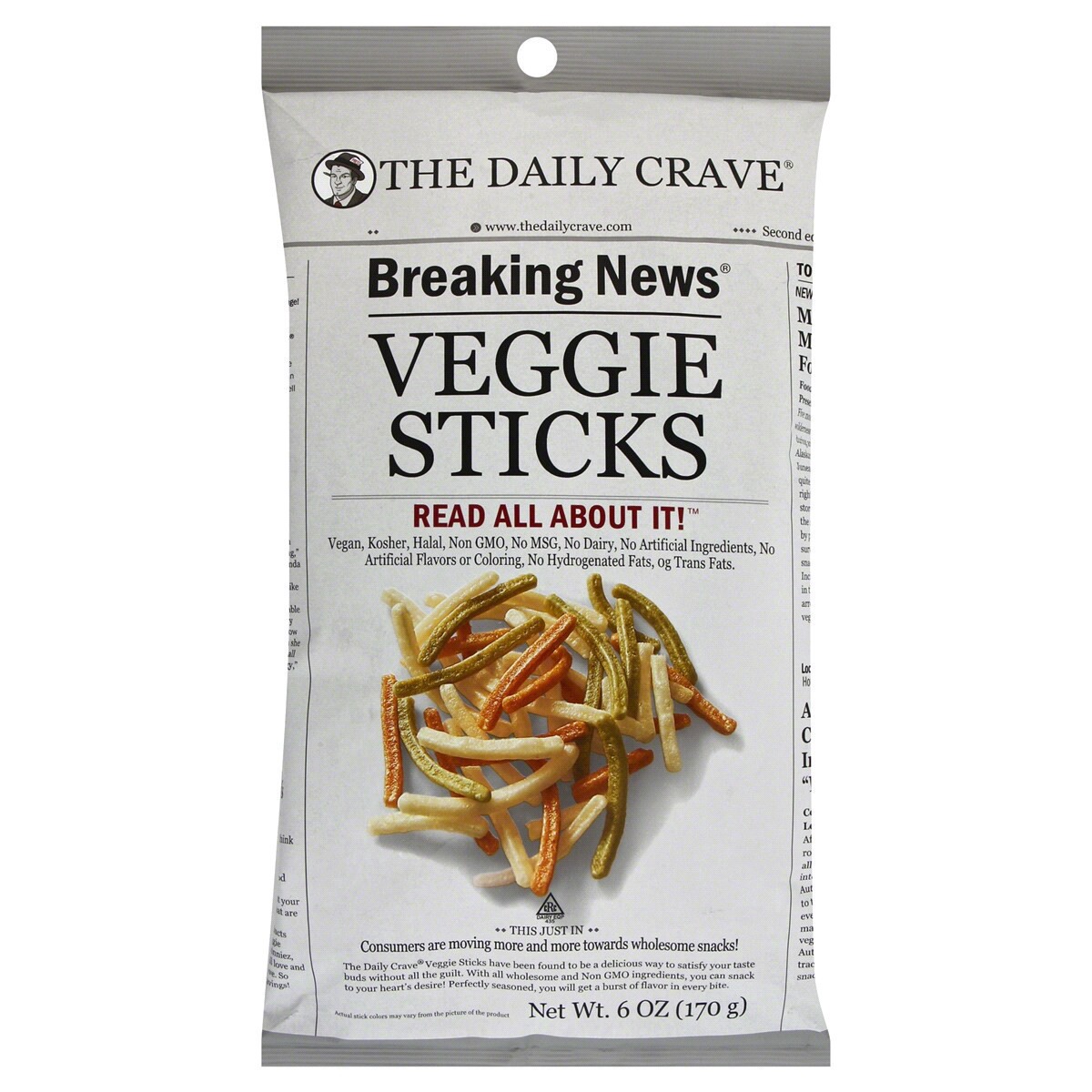 slide 1 of 3, The Daily Crave Veggie Sticks, 6 oz
