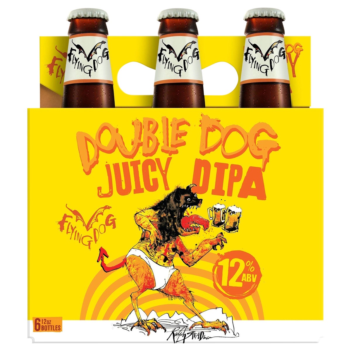 slide 2 of 2, Flying Dog Beer Double Dog Juicy, Double IPA, Craft Beer, 12% ABV, 6 ct
