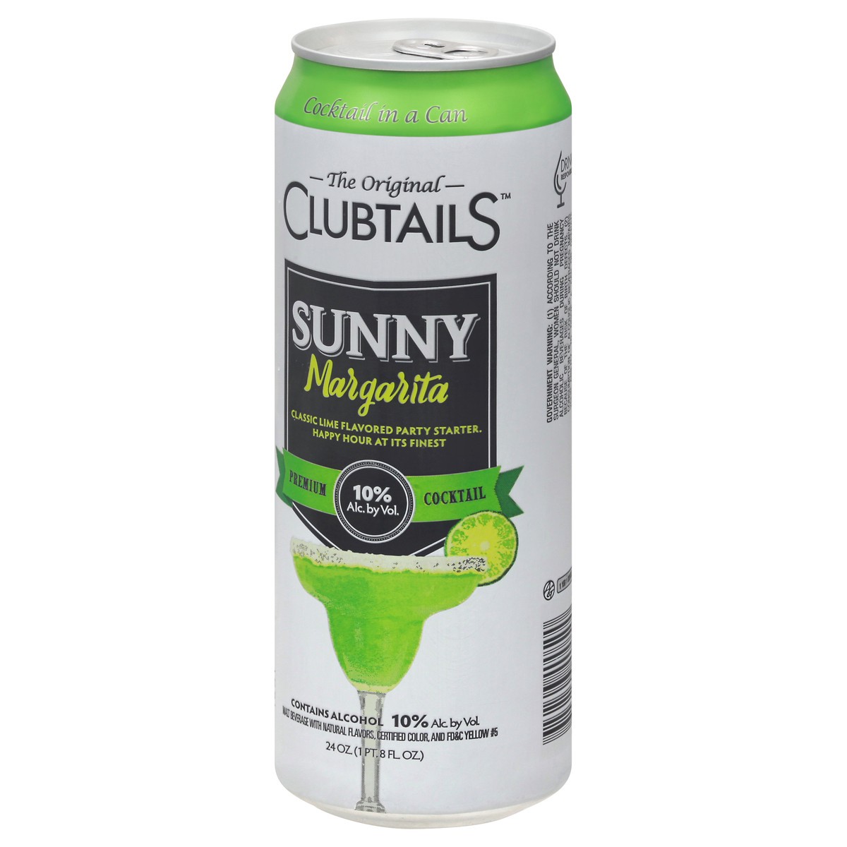 slide 3 of 9, Clubtails Sunny Margarita Premium Cocktail 24 oz Can, 24 oz