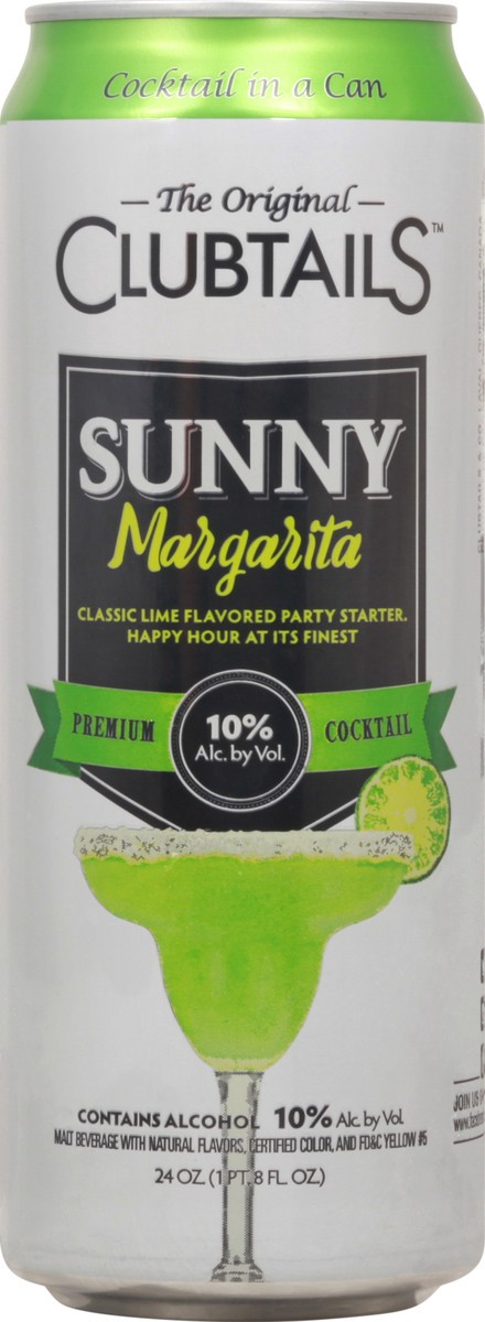 slide 5 of 9, Clubtails Sunny Margarita Premium Cocktail 24 oz Can, 24 oz