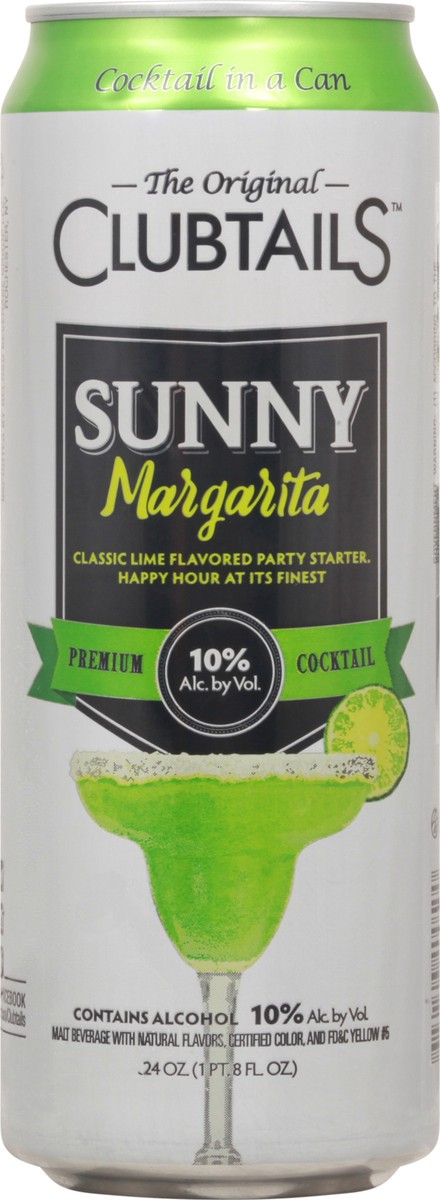 slide 6 of 9, Clubtails Sunny Margarita Premium Cocktail 24 oz Can, 24 oz