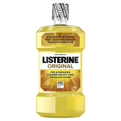 slide 1 of 1, Listerine Mouthwash Antiseptic Original, 500 ml